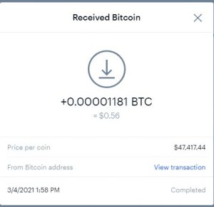 CryptoTab first payment