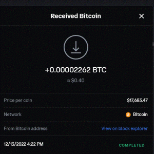 Ru-Kun's 34th BTC payout from Cryptotab