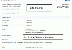 Ru-Kun's 2nd Payout Evidation