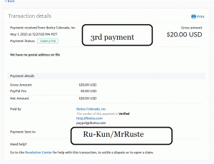 Ru-Kun's 3rd payout from Ibotta $20.00