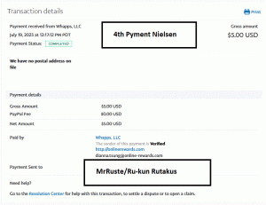 Ru-Kun's 4th Payment From Nielsen ($5 USD )