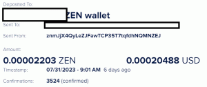 Ru-kun's 57th payment from Getzen crypto faucet
