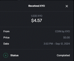 Ru-Kun's 4th payment from COIN app