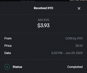 Ru-Kun's 7th payment from COIN app