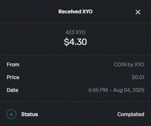 Ru-Kun's 8th payment from COIN app
