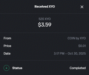 Ru-Kun's 9th payment from COIN app