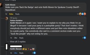 Keith Kleven even more racist and child like