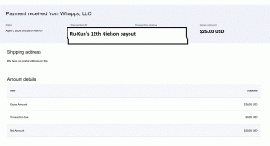 Ru-Kun's 12th Payout from Nielsen