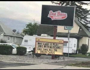 Another fucked up signage from the losers at 2nd Base Espresso