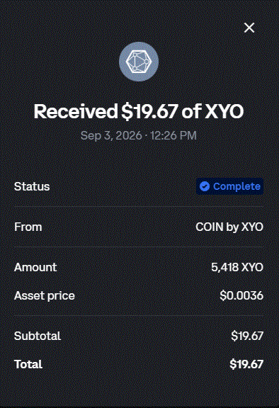 Ru-Kun's 10th payment from COIN app
